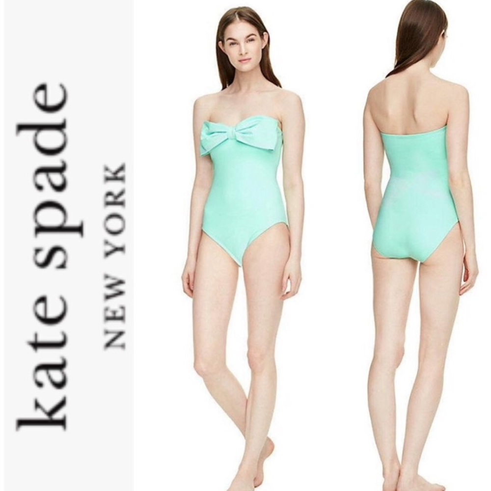 Kate Spade New York Gerorgica Beach Bandeau Maillot Swimsuit Pool Blue Size S